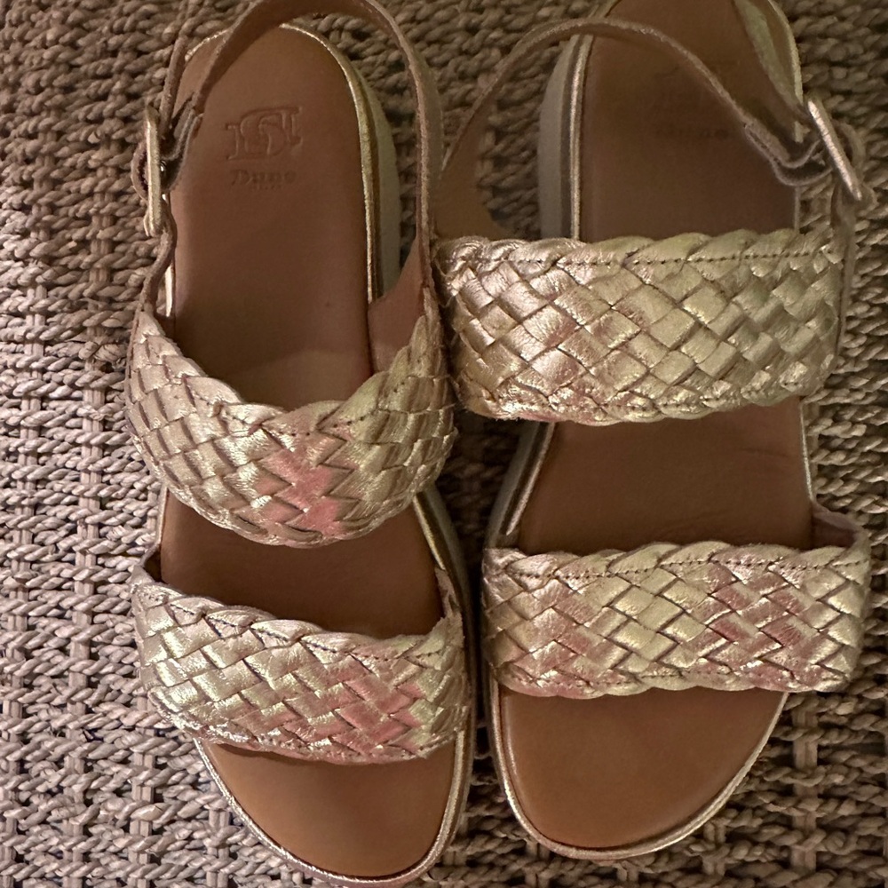 Dune London Gold Braided Women's Sandals size 38